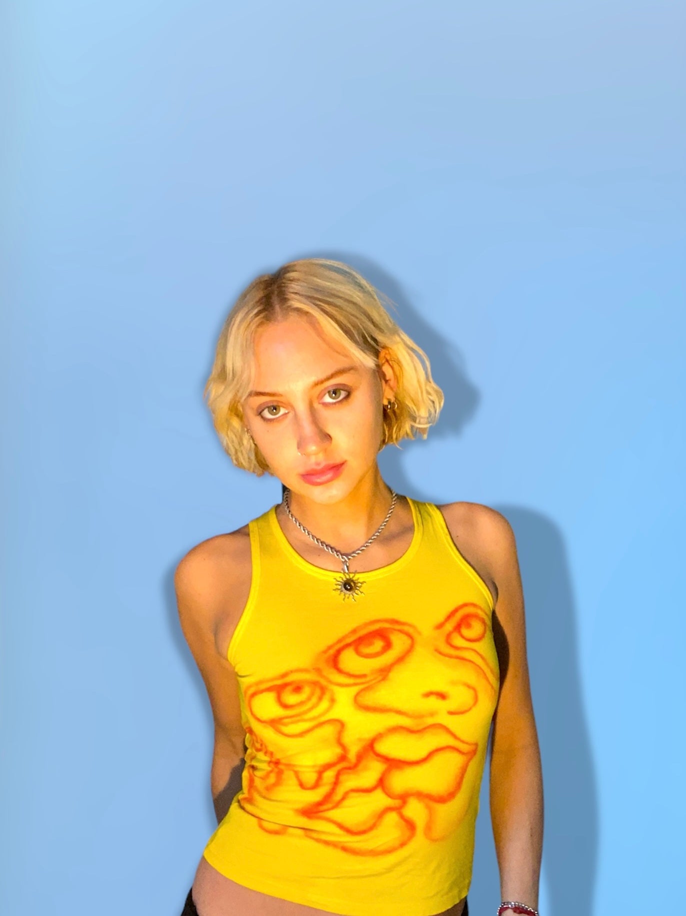 SALE - Yellow Airbrush Vest